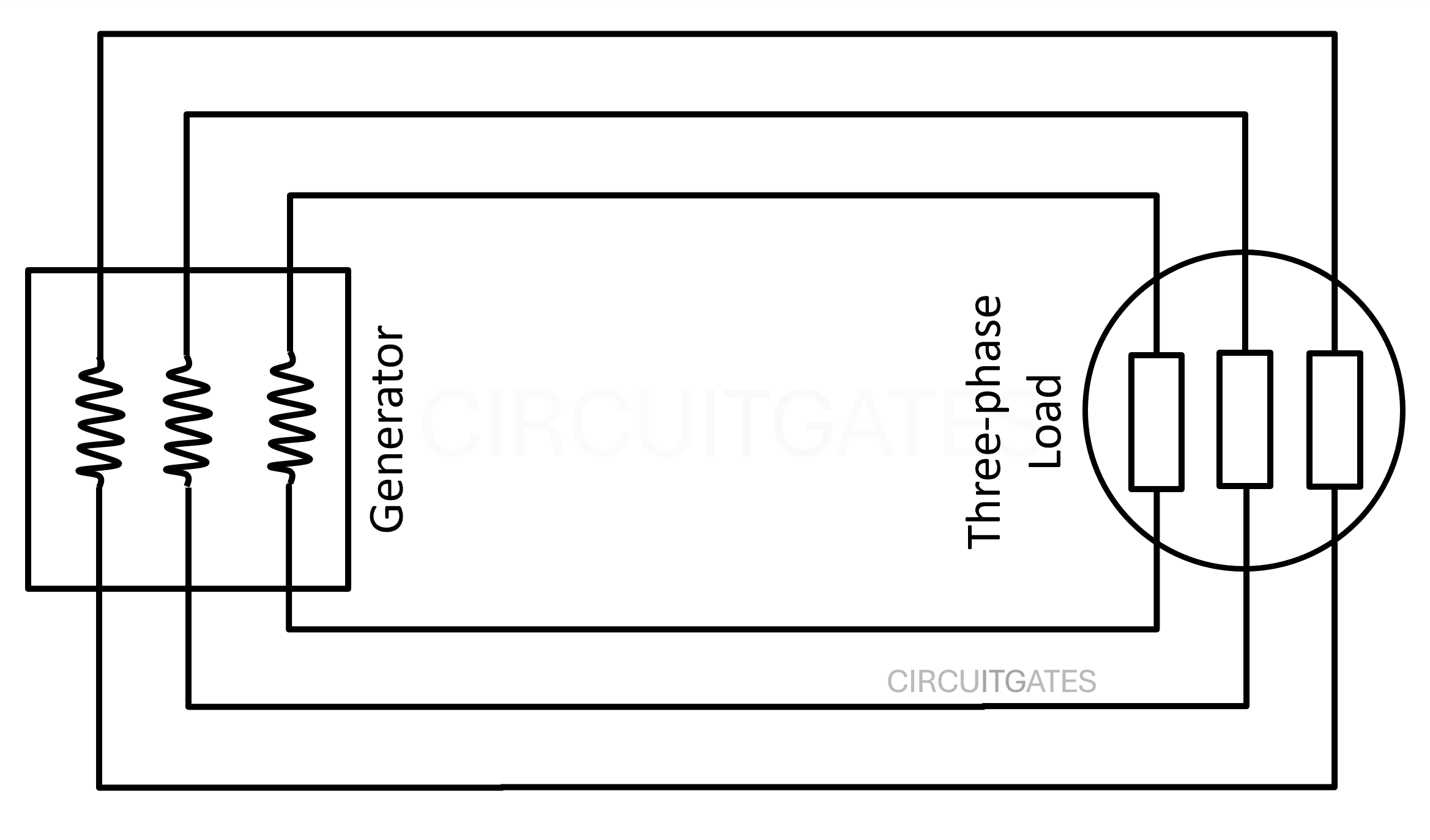six conductors AC circuit