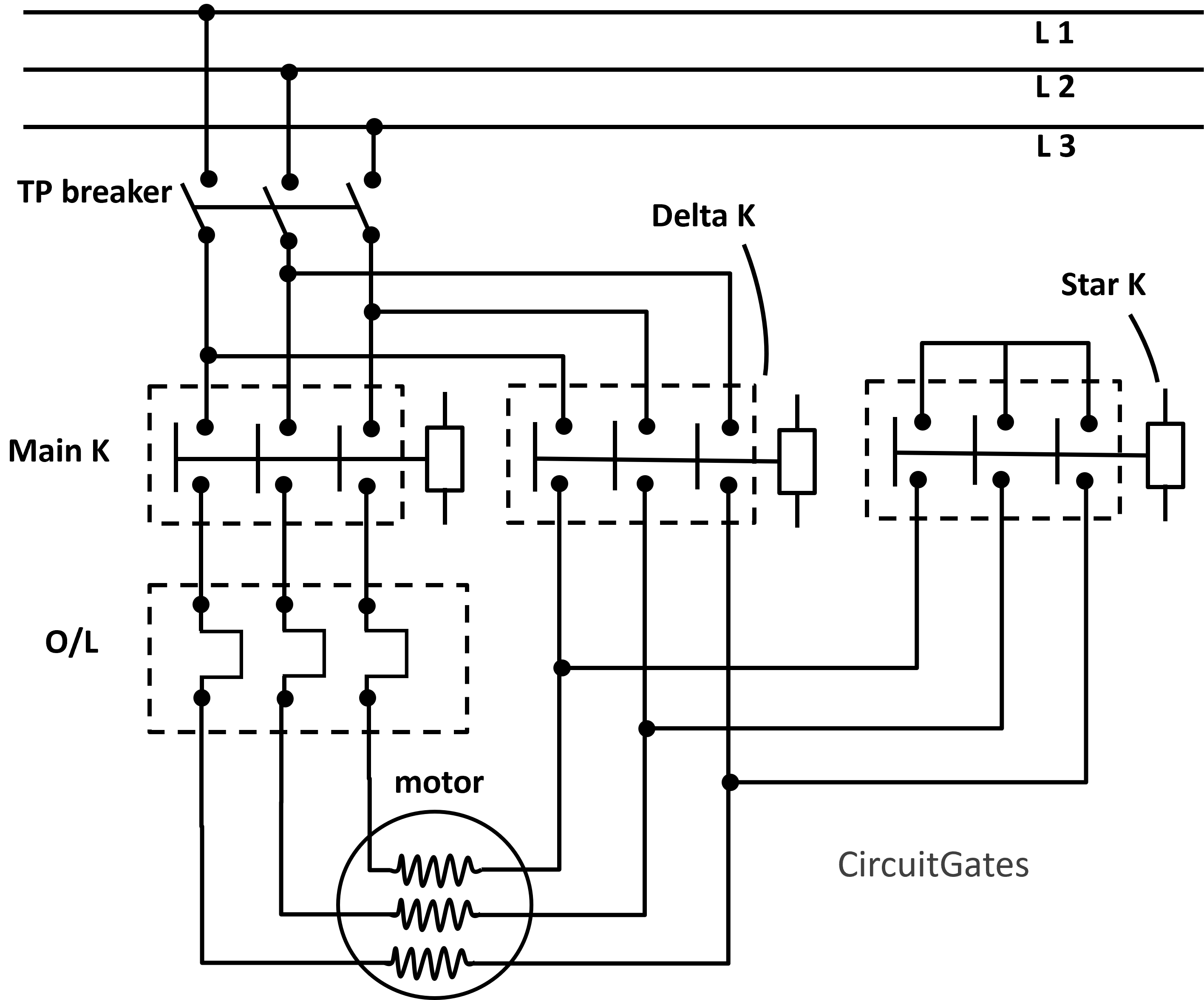 star-delta starter power circuit